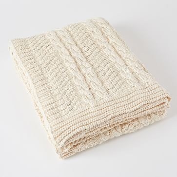 Made*Here New York 100% Cotton Fisherman Knit Throw - Image 2