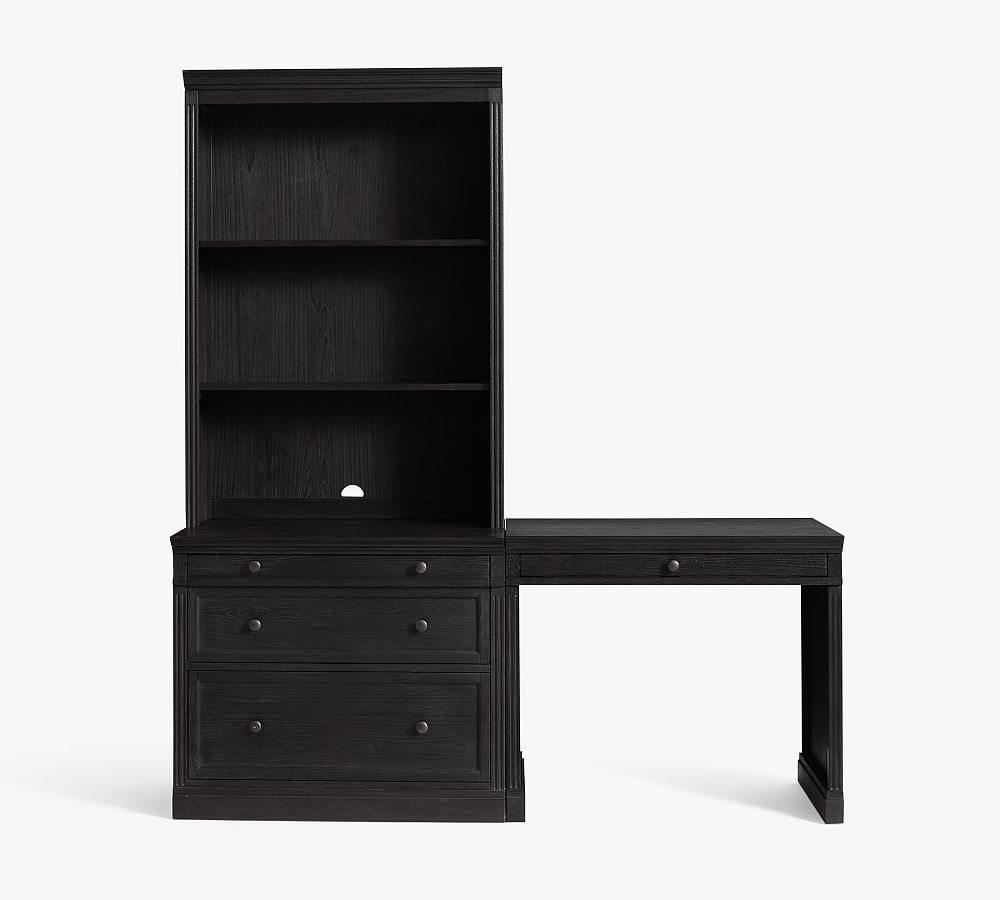Livingston Desk &amp; Bookcase Set, Dusty Charcoal - Image 0