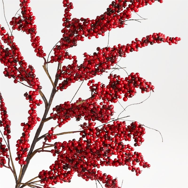 Faux Red Mini Berry Stem 48" - Image 2