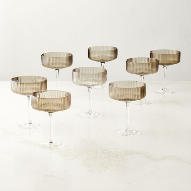 Eve Smoked Coupe Glasses Set of 8 - Image 0