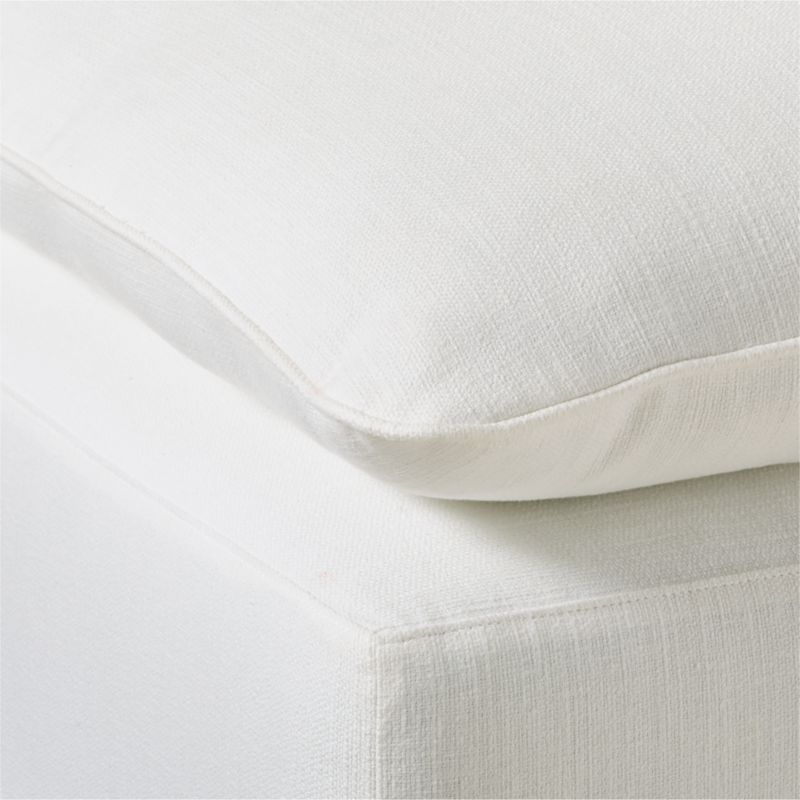 Lumis Snow White Performance Fabric Standard Depth Ottoman - Image 2