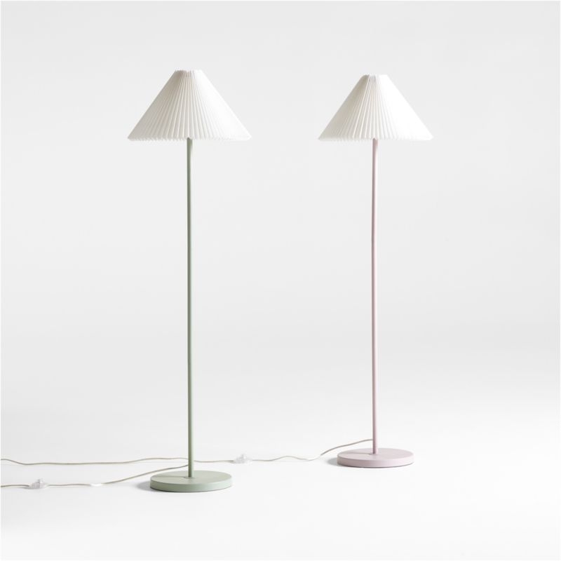 Flo Fluted Sage Green Kids Floor Lamp - Image 1