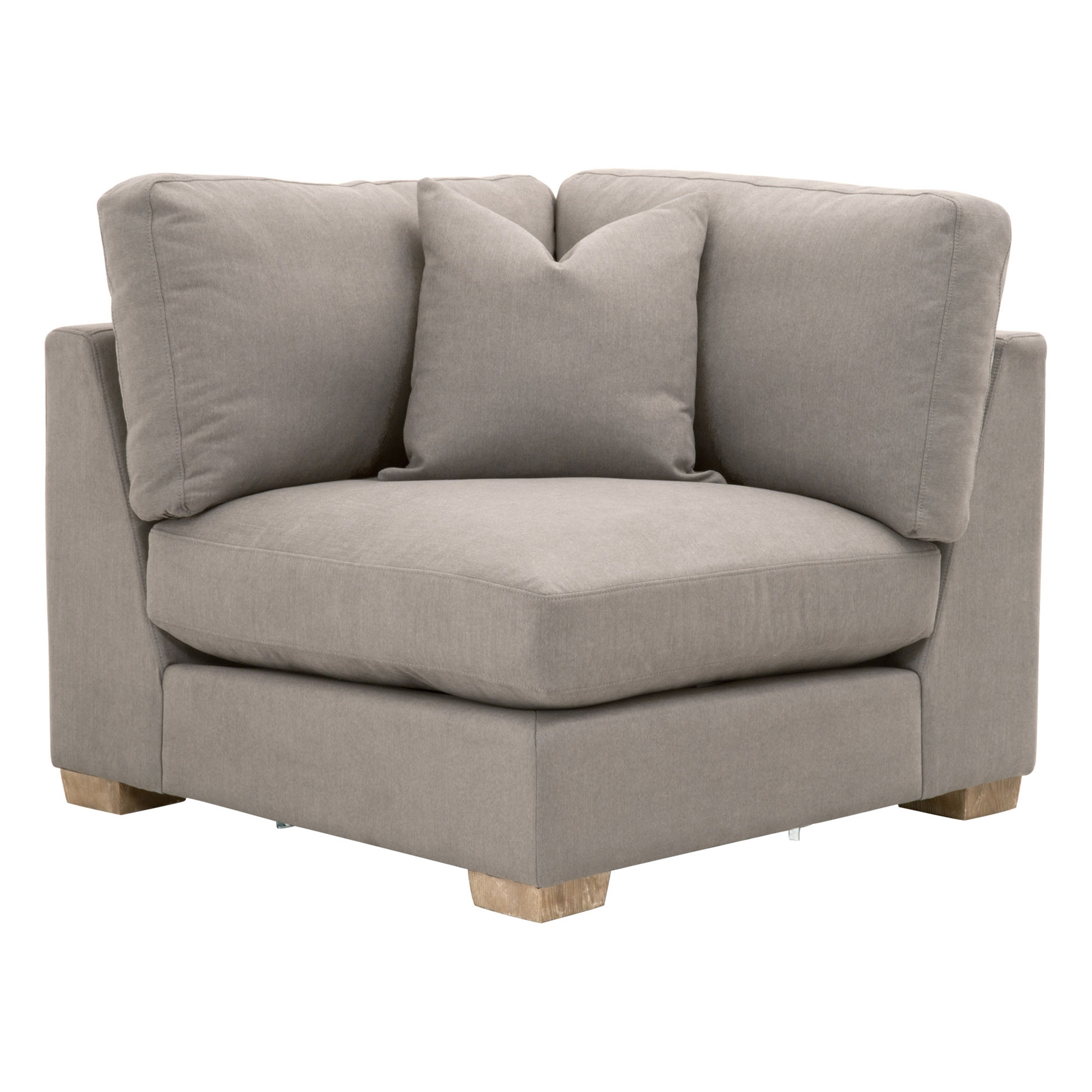 Hayden Modular Taper Sofa Corner Chair, LiveSmart Peyton-Slate, Natural Gray Oak - Image 0