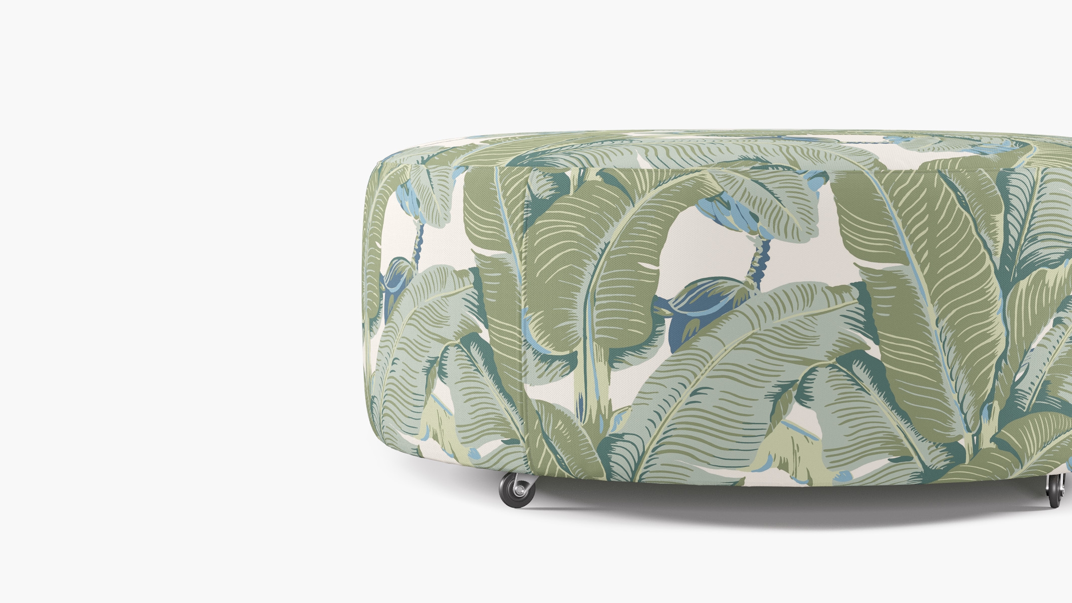 Round Cocktail Ottoman, Pistachio Martinique® - Image 1