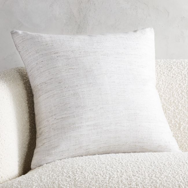 Raj Silk Pillow, Down-Alternative Insert, Gray, 20" x 20" - Image 1
