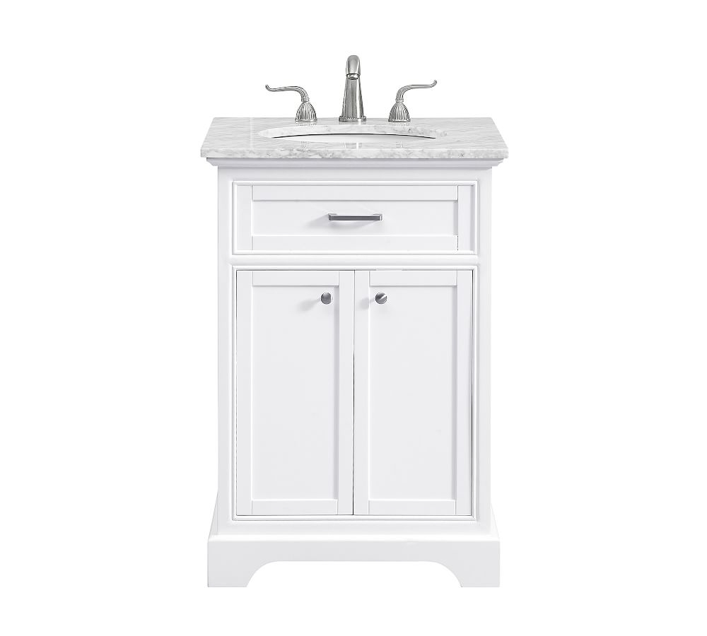 White Warner Single Sink Vanity, 24" - Image 0