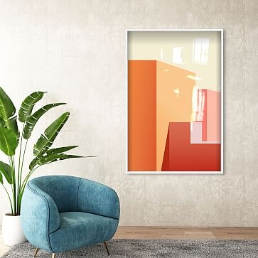 Oliver Gal Freeshape Building 9 24x36 Orange Framed Art - Image 3