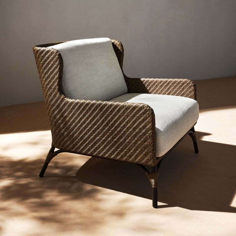 Astoria All-Weather Rattan Outdoor Lounge Chair with Warm White Sunbrella® Cushions - Image 5