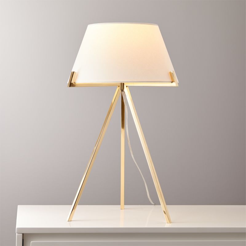 Ornado Large Polished Brass Table Lamp - Image 1