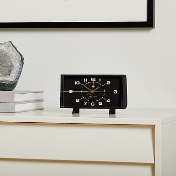 Newgate Wideboy Alarm Clock, Black Brass, Small - Image 1