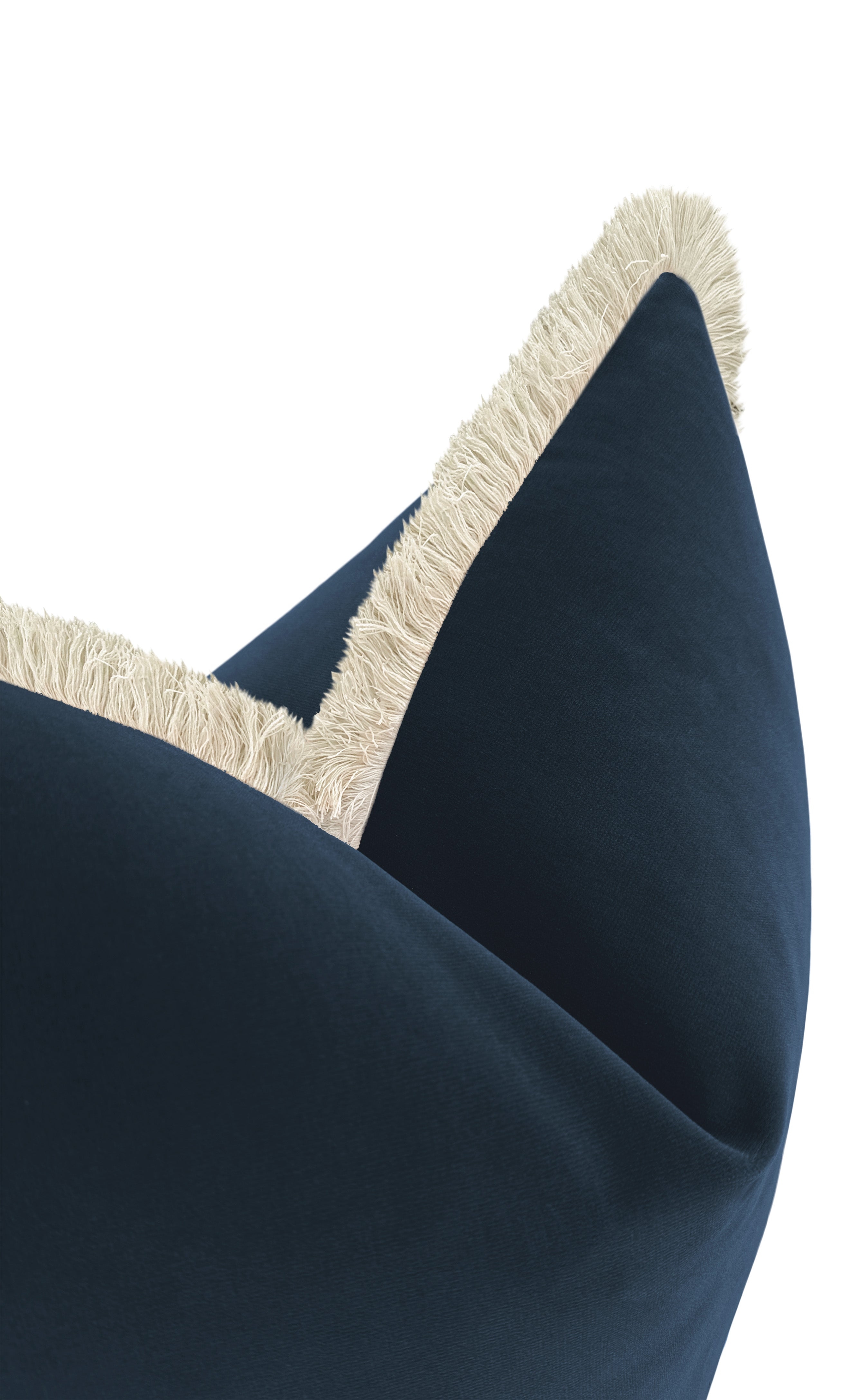 SIGNATURE VELVET // PRUSSIAN BLUE + FRINGE - 14" X 36" / Natural Fringe - Image 0