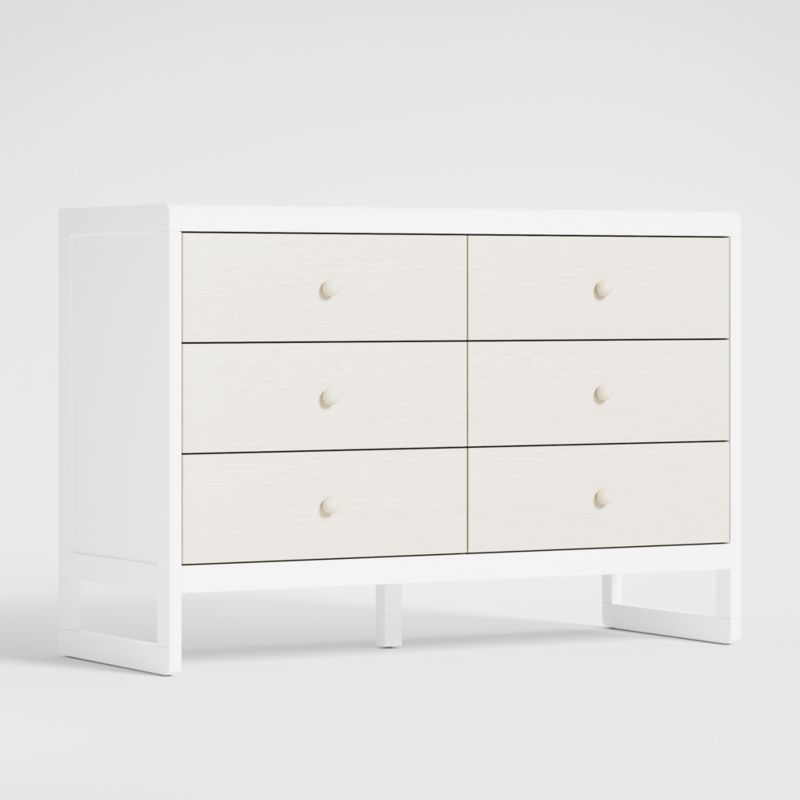 Arlyn Two-Tone White Wood 6-Drawer Kids Dresser - Image 2