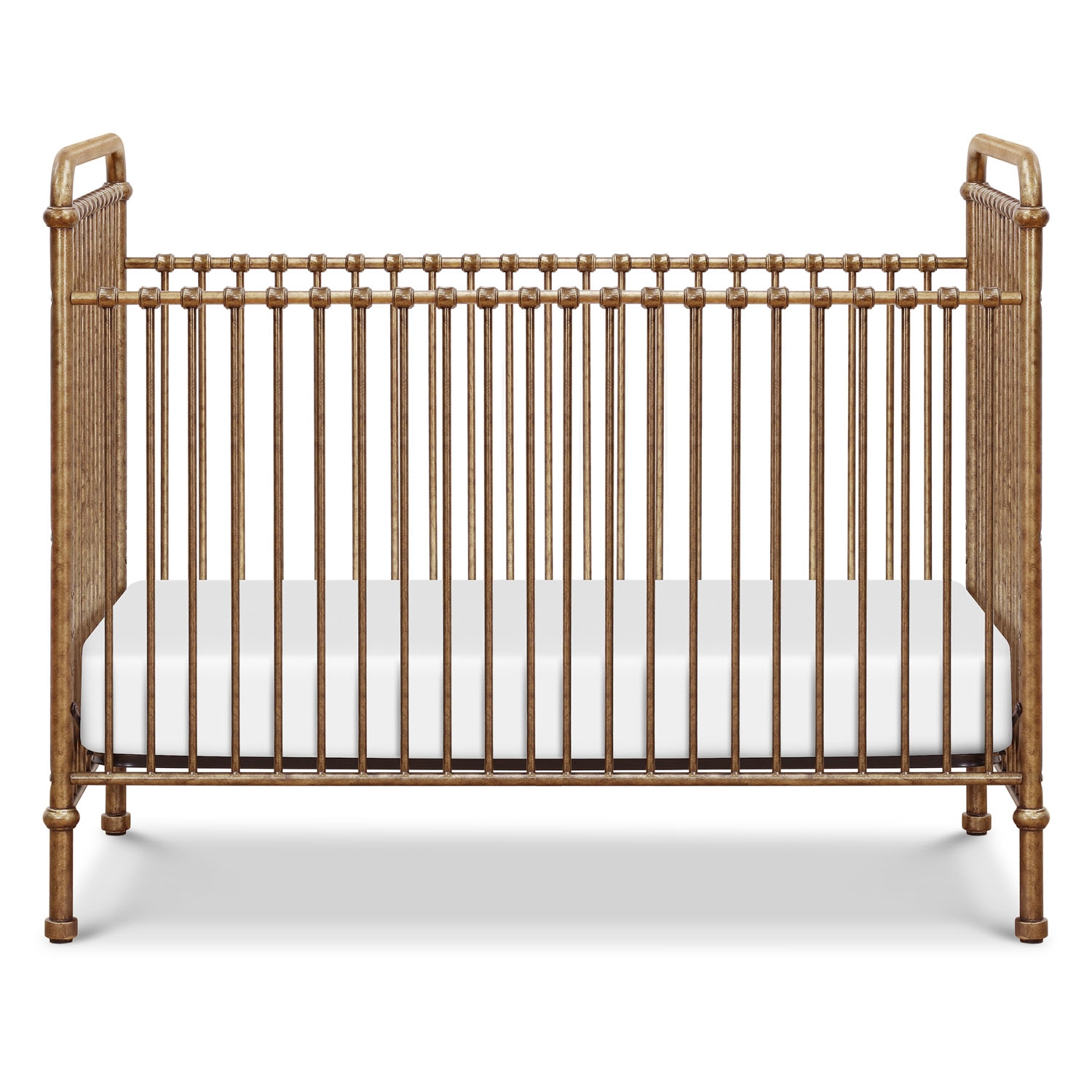 Aurora French Country Vintage Gold Steel Convertible Crib - Image 0