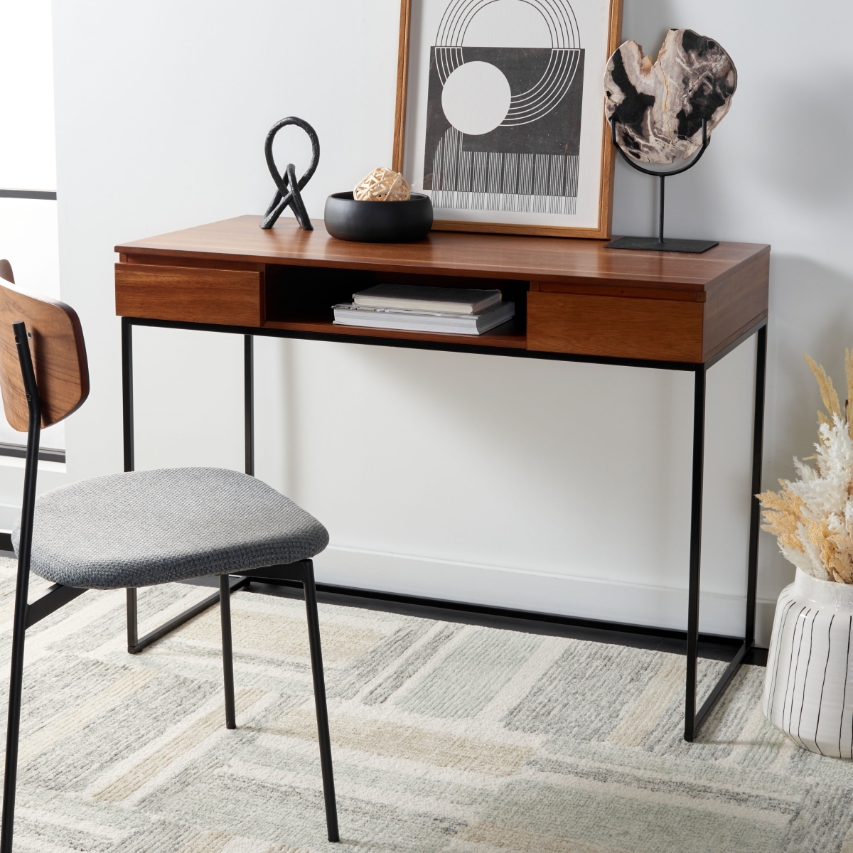 Alric Desk - Brown / Black - Safavieh - Image 1