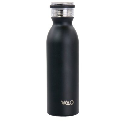 WAO 20 Ounce Stainless Steel Insulated Thermal Bottle With Lid In Matte Black - Image 0