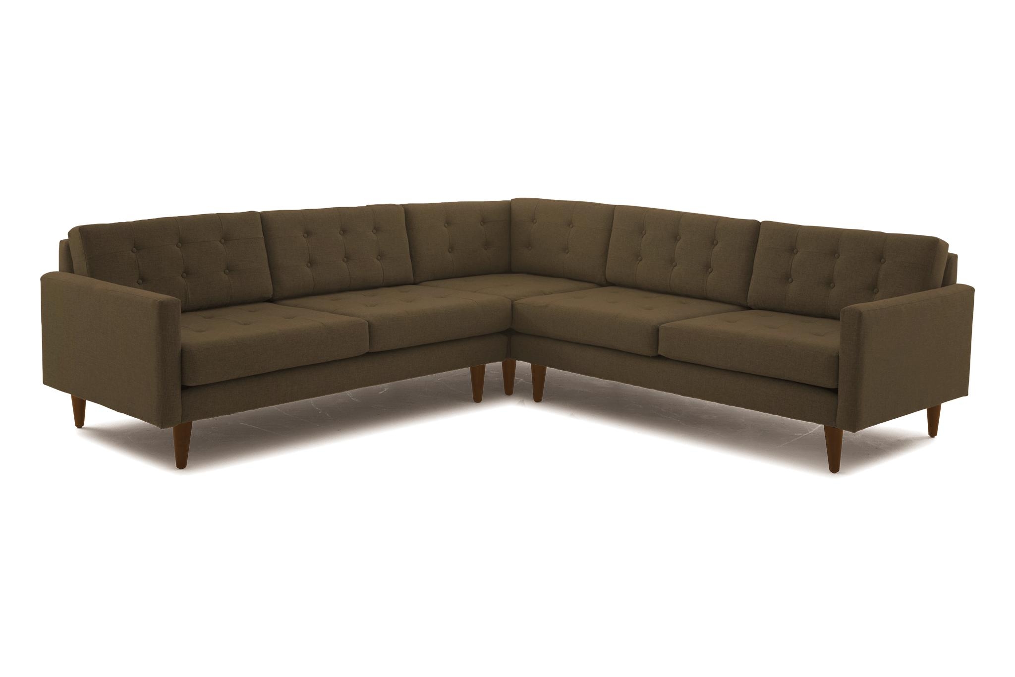 Green Eliot Mid Century Modern Corner Sectional - Kenley Spruce - Mocha - Image 1