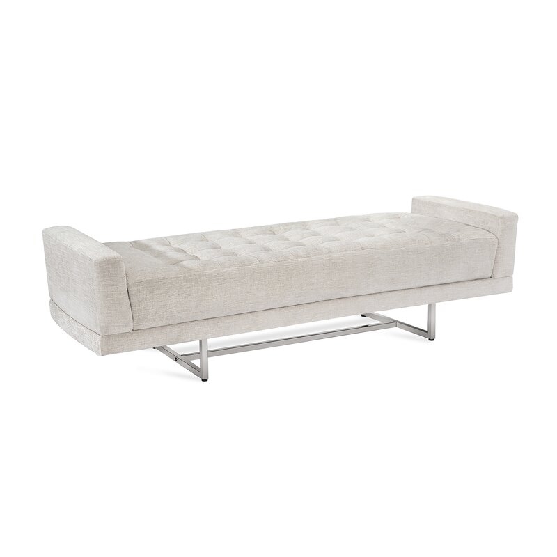 Interlude Luca King Upholstered Bench Color: Pearl - Image 0