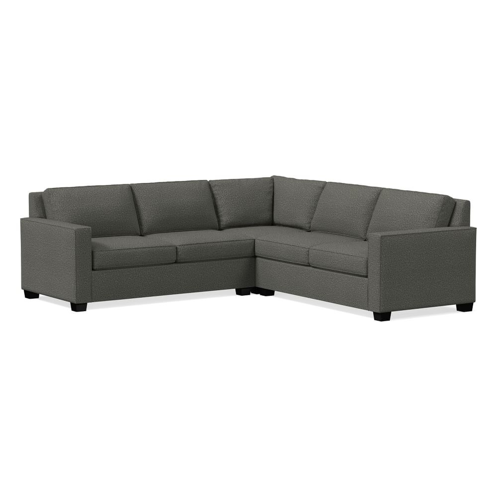 Henry 101" Multi Seat 3-Piece L-Shaped Sectional, Twill, Slate, Chocolate - Image 0
