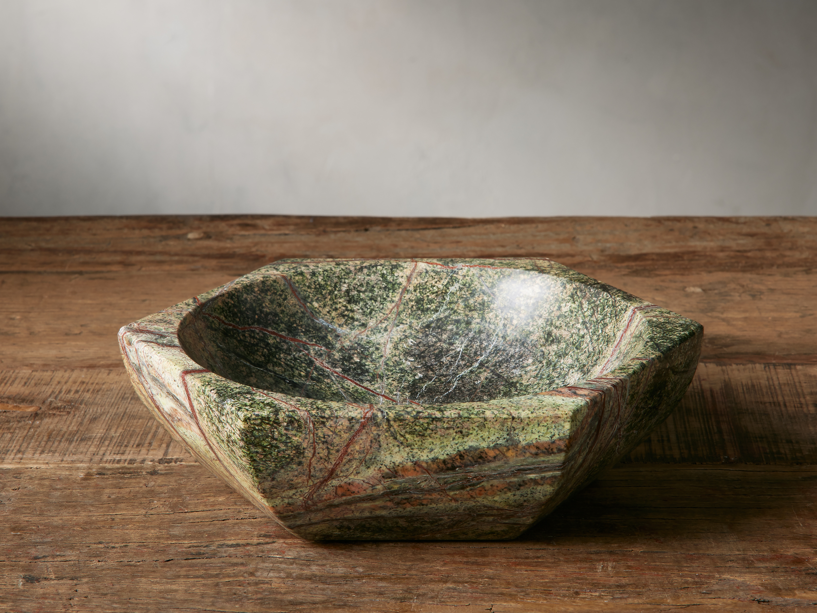 Rhodes Hexagonal Bowl Marble in Green - Image 0