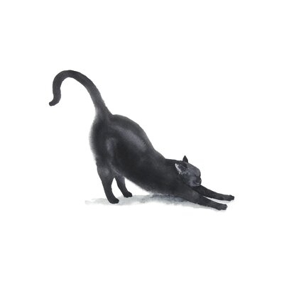 Yoga Black Cat II by Alexey Dmitrievich Shmyrov - Wrapped Canvas Painting - Image 0