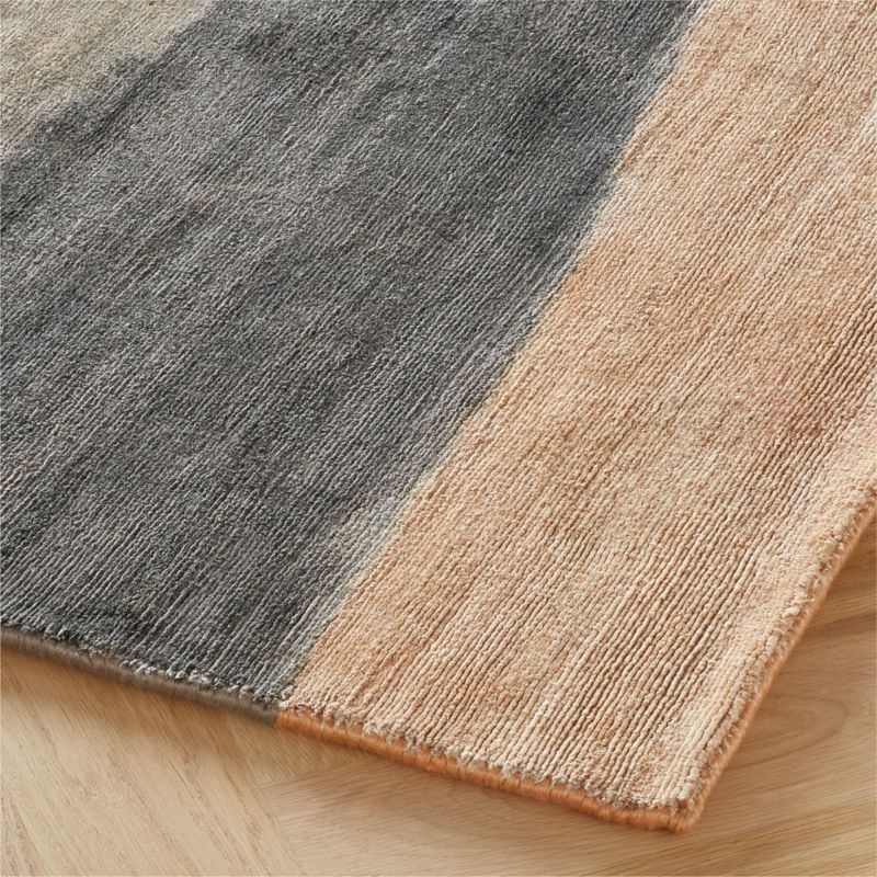 Sundown Handloomed Copper and Ivory Viscose Area Rug 6'x9' - Image 1