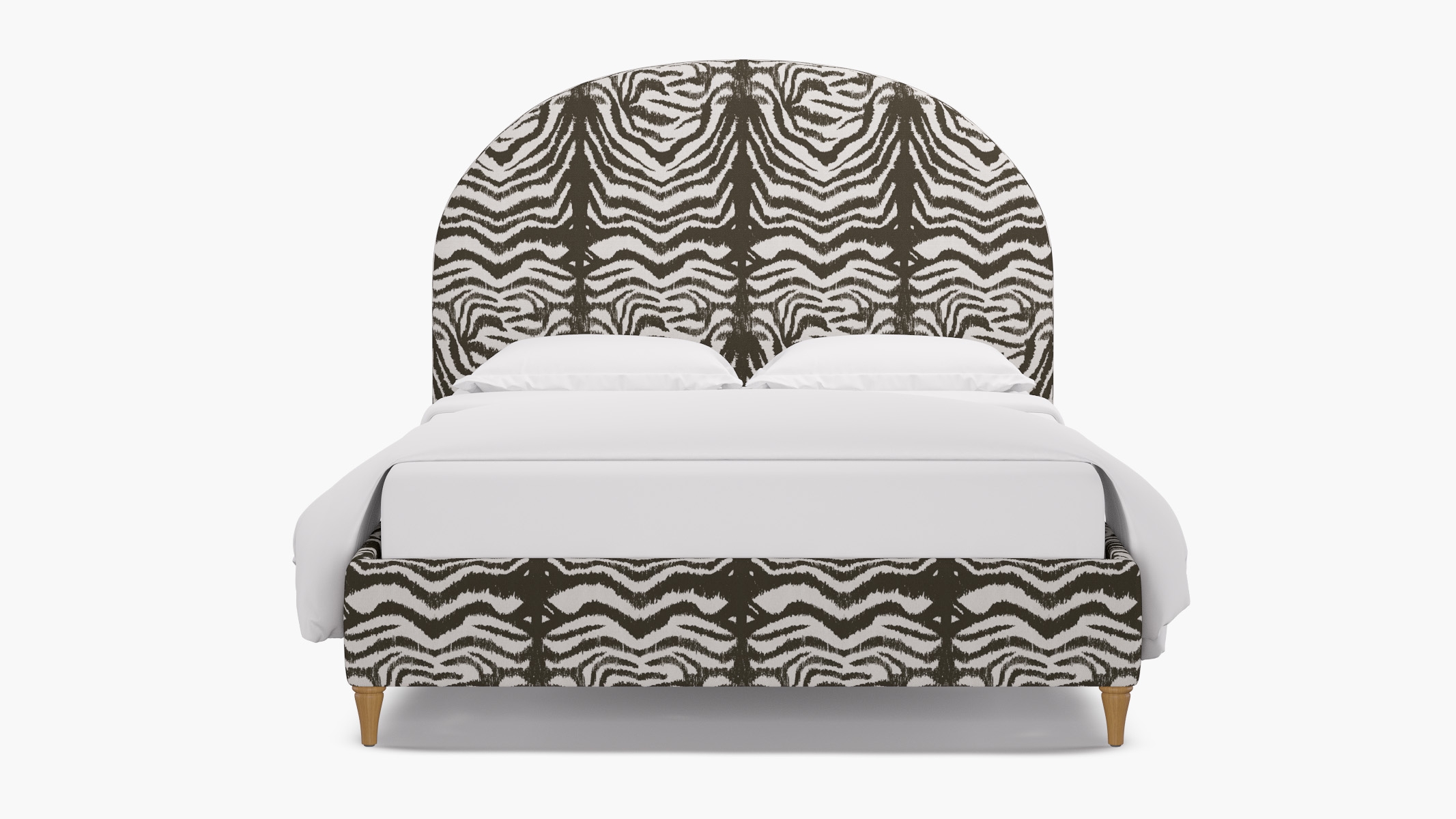Demilune Bed, Zebra, Natural Decorative Tapered Leg, King - Image 0
