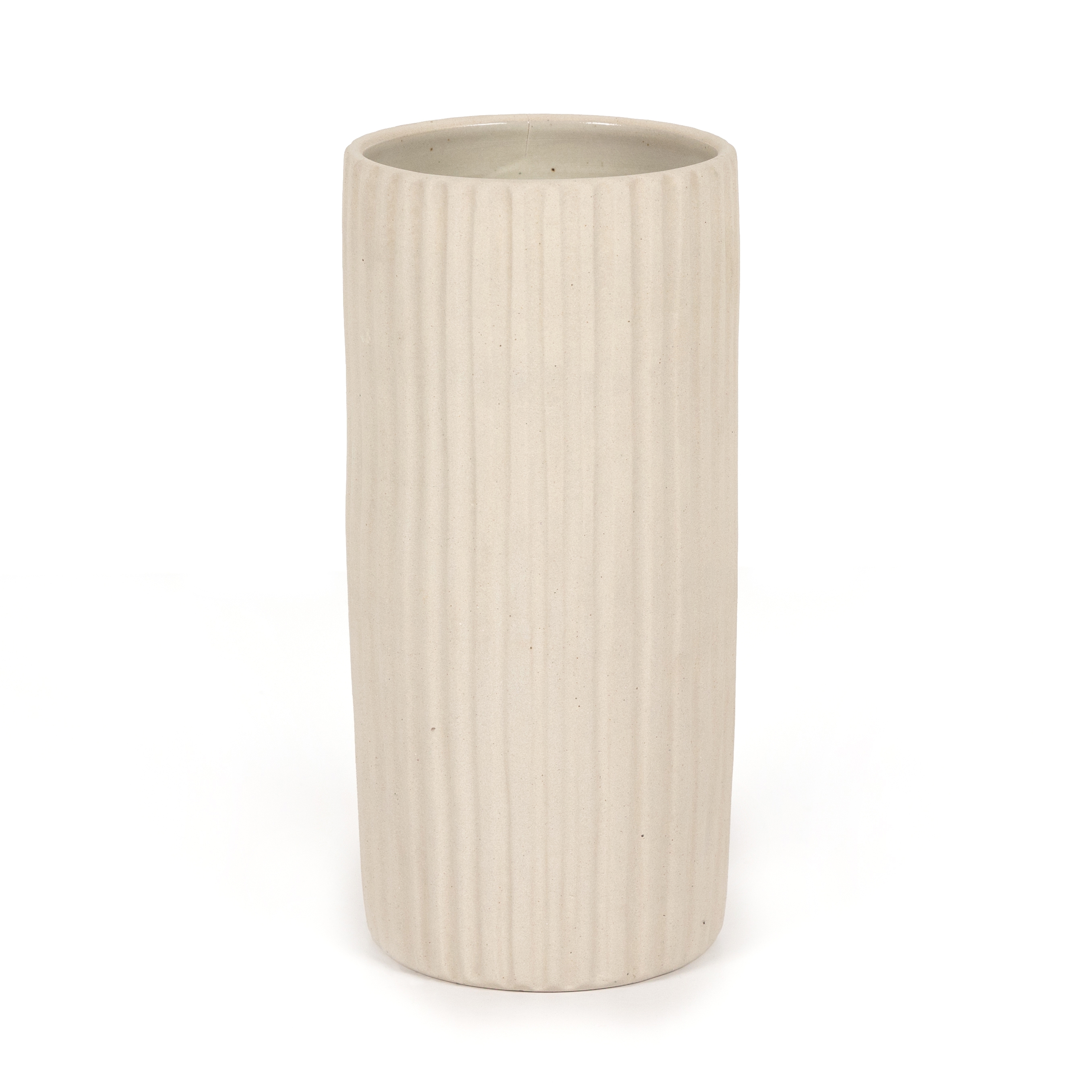 Julio Tall Vase-Cream Matte Ceramic - Image 0