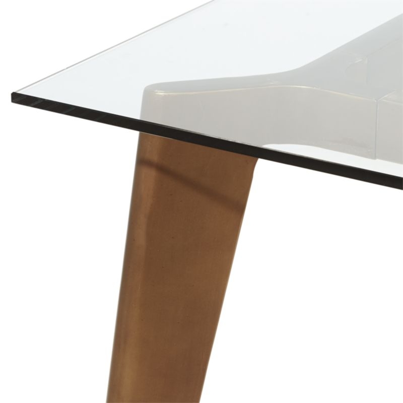 Harper Brass Dining Table with Glass Top - Image 5