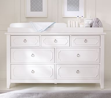 Ava Regency Extra Wide Dresser & Topper, Simply White - Image 3