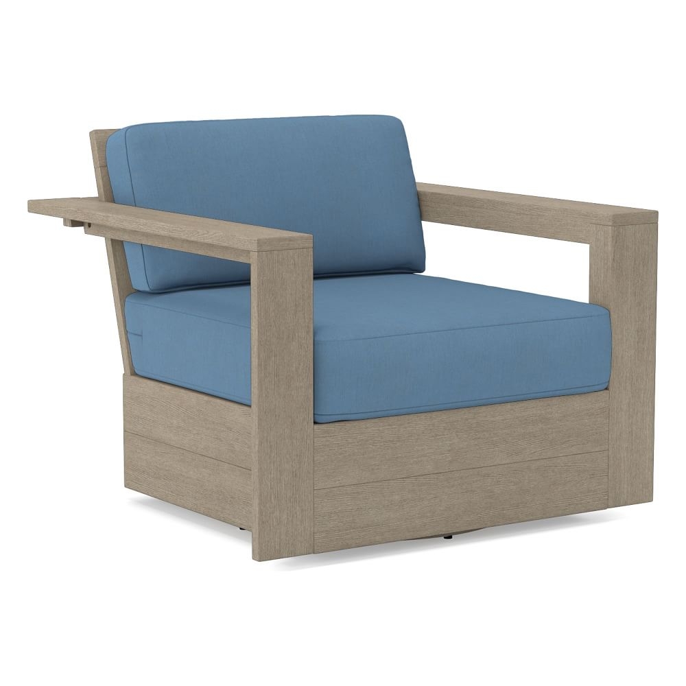 Open Box: Portside Swivel Chair Slipcover, Cast Ocean - Image 0