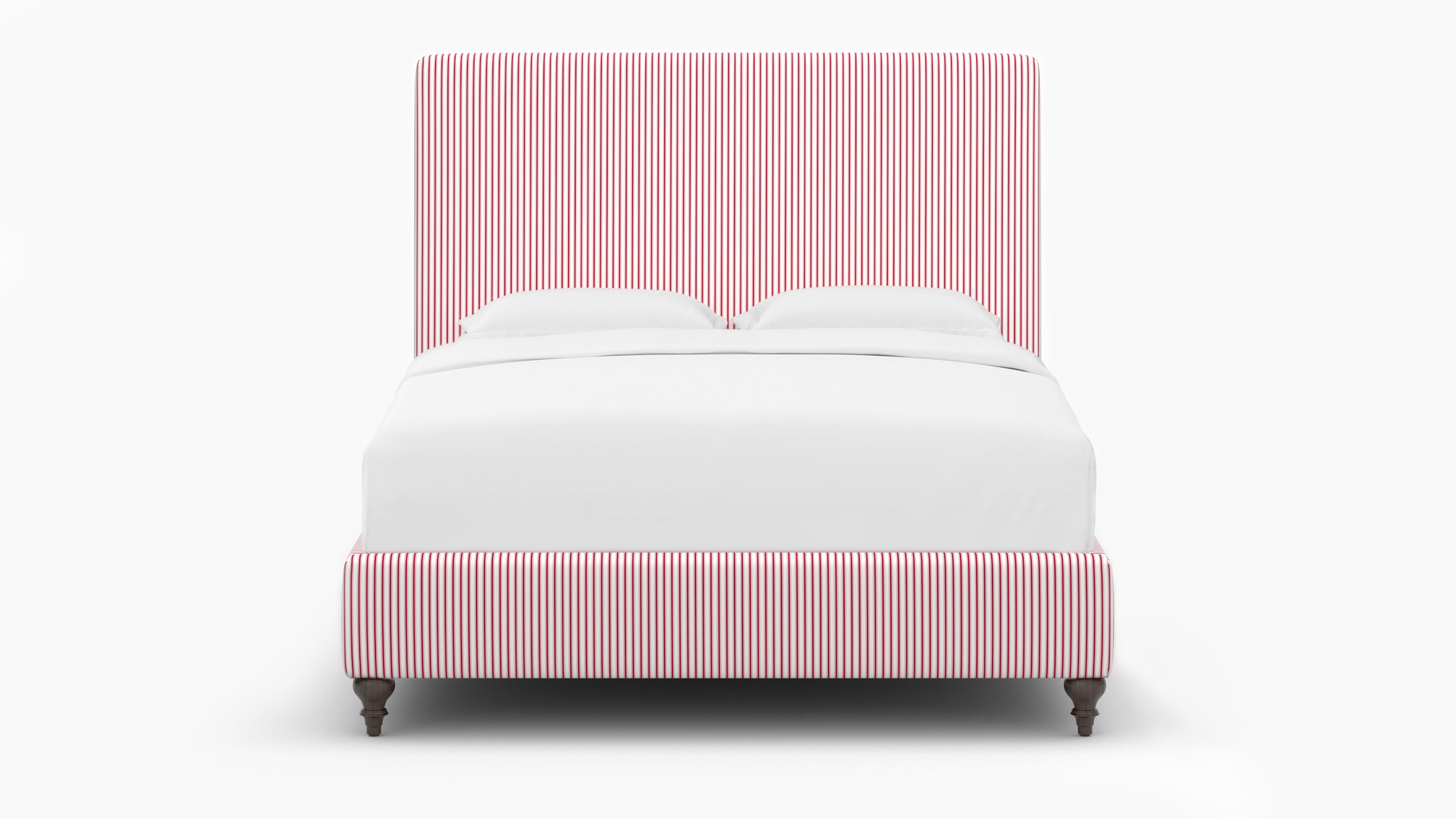 Classic Bed, Red Classic Ticking Stripe, Espresso Traditional Turned Leg, Full - Image 1
