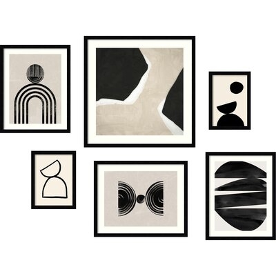 Neutral Shapes  - set of 6  by 1x Studio, Urban Road Framed Wall Art Prints - Image 0