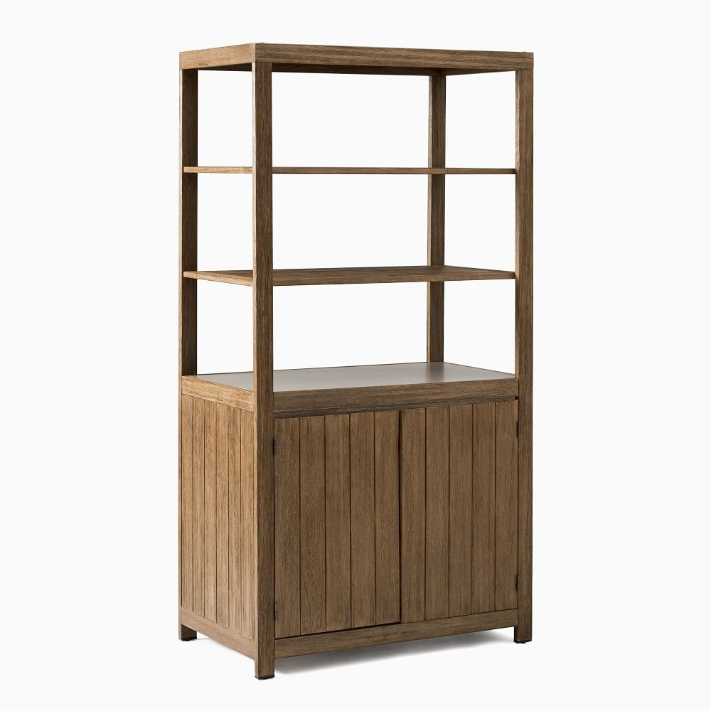 Portside Outdoor Wide Storage Cabinet w/ Shelves, Driftwood - Image 0