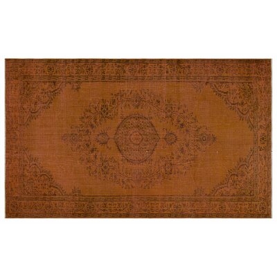 One-of-a-Kind Cruson Hand-Knotted 1960s Turkish Saddle Brown 5'5" x 9'1" Area Rug - Image 0