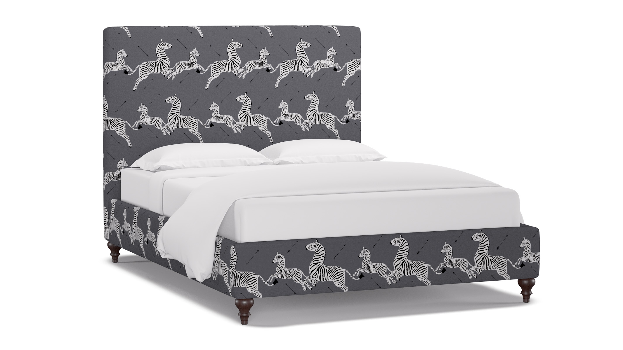 Classic Bed, Slate Zebra, Espresso Traditional Turned Leg, Twin - Image 1