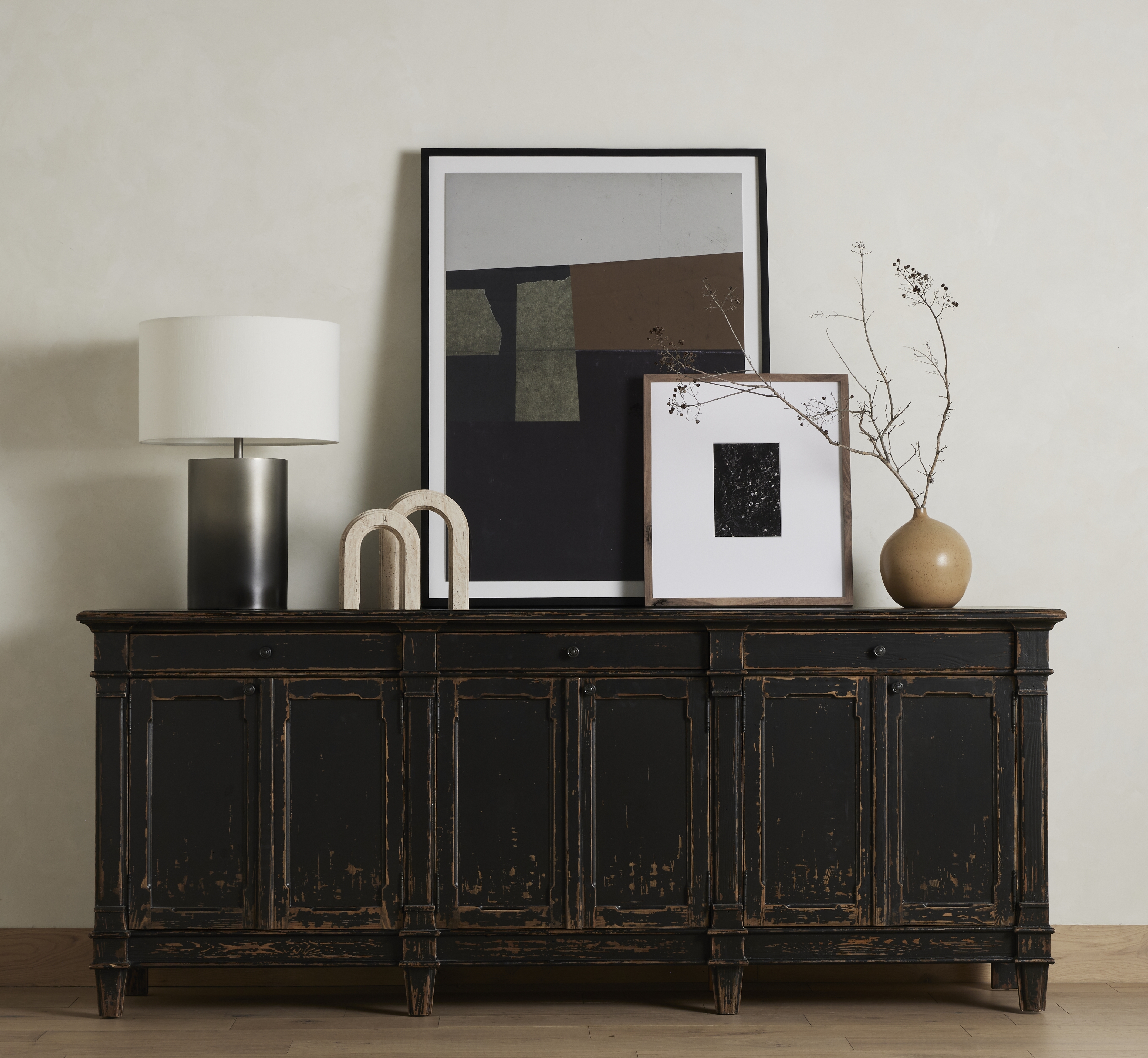 Marjorie Sideboard - Distressed Black - Image 15