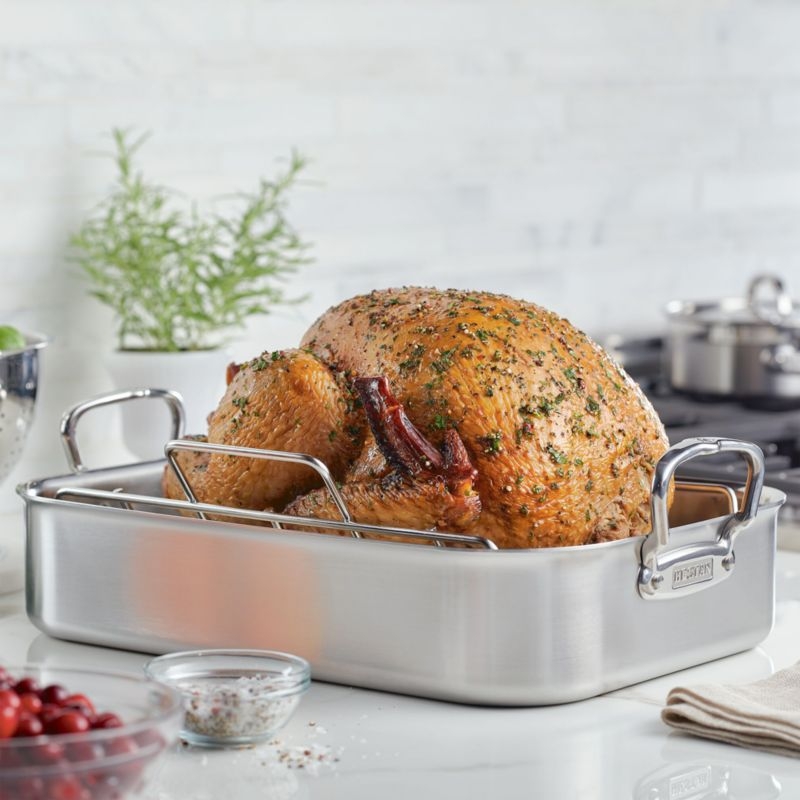 Hestan Provisions Large 17" Stainless Steel Roasting Pan with Rack - Image 2