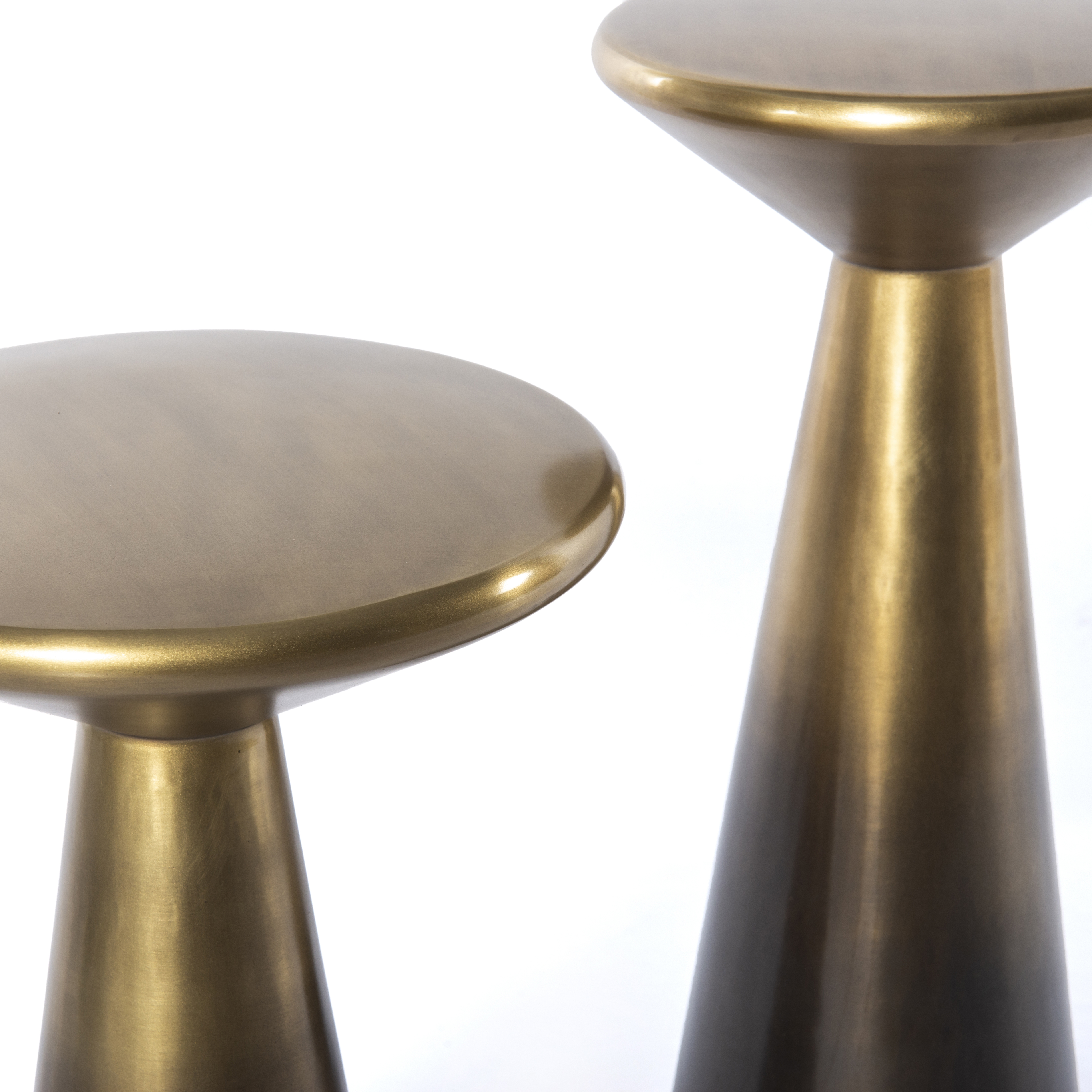 Cameron Accent Tables, Set Of 2-Brass - Image 1