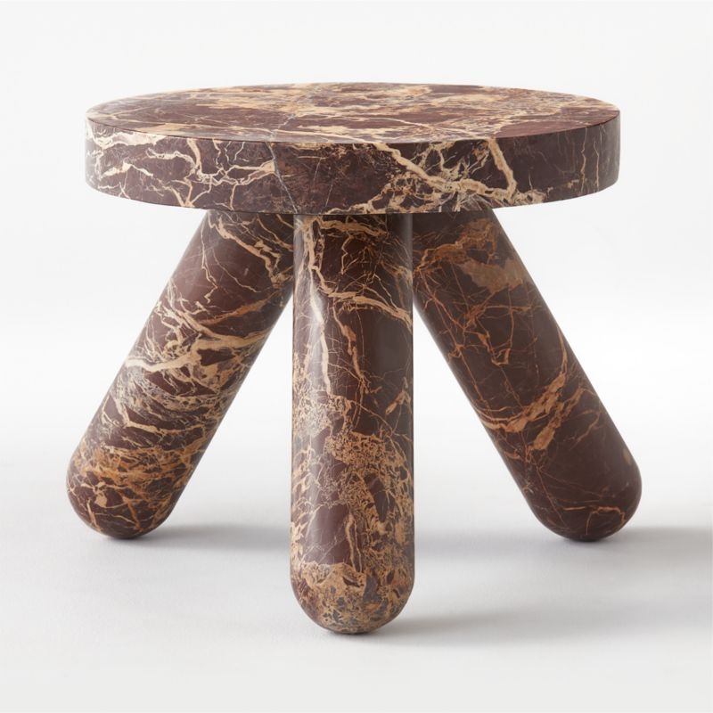 Jaxx Red Marble Side Table Short - Image 1
