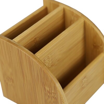 Winston Porter 3 Compartment Bamboo Charging Station, Natural - Image 0