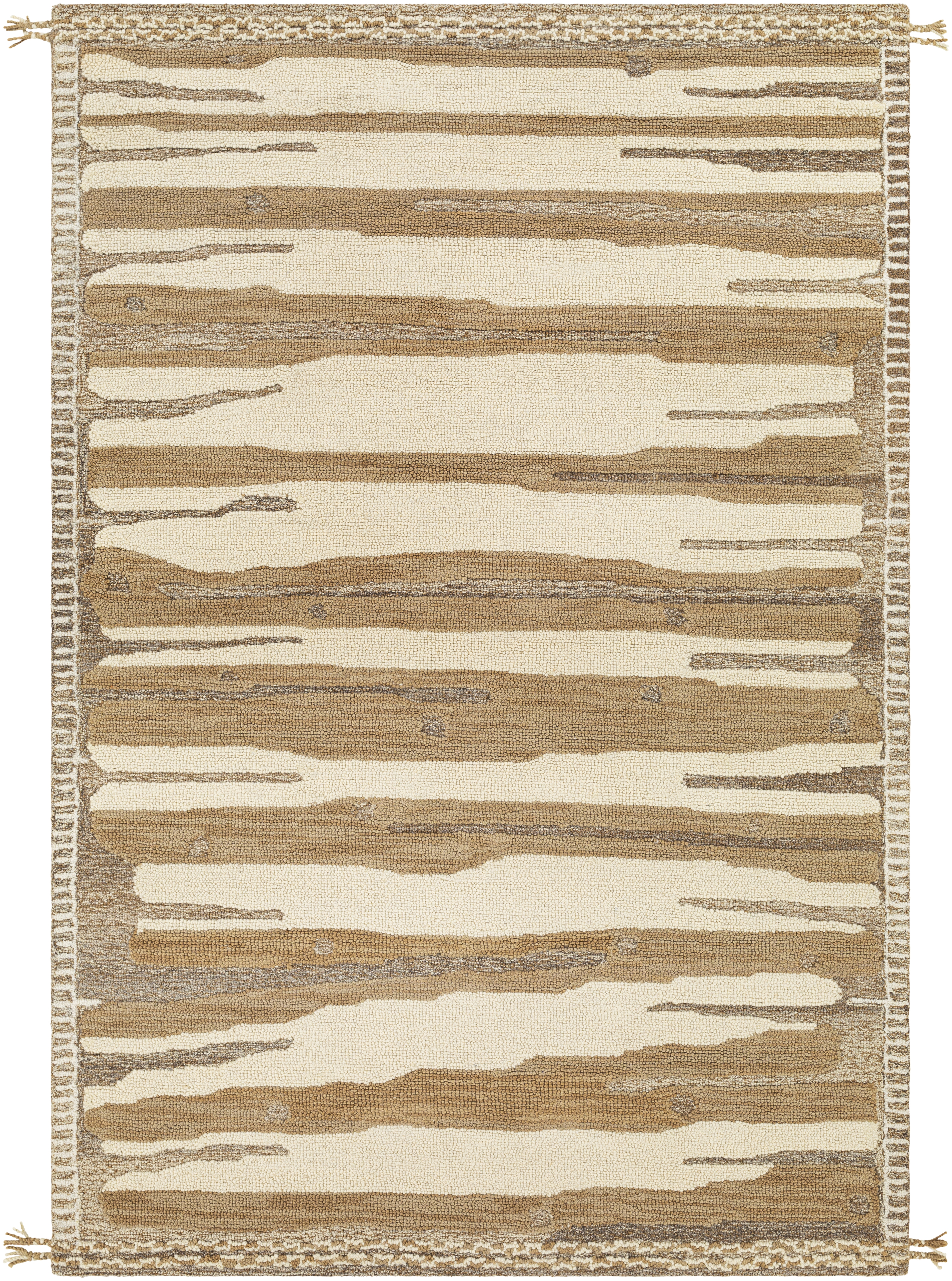 Cherokee Beige Indoor 3' x 5' Handmade Rug - Image 0