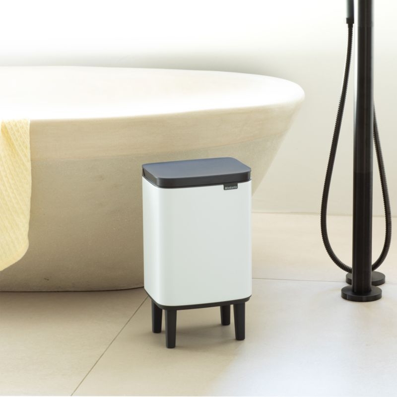 Brabantia Bo Hi Trash Can, White, 1.8 Gallon - Image 1
