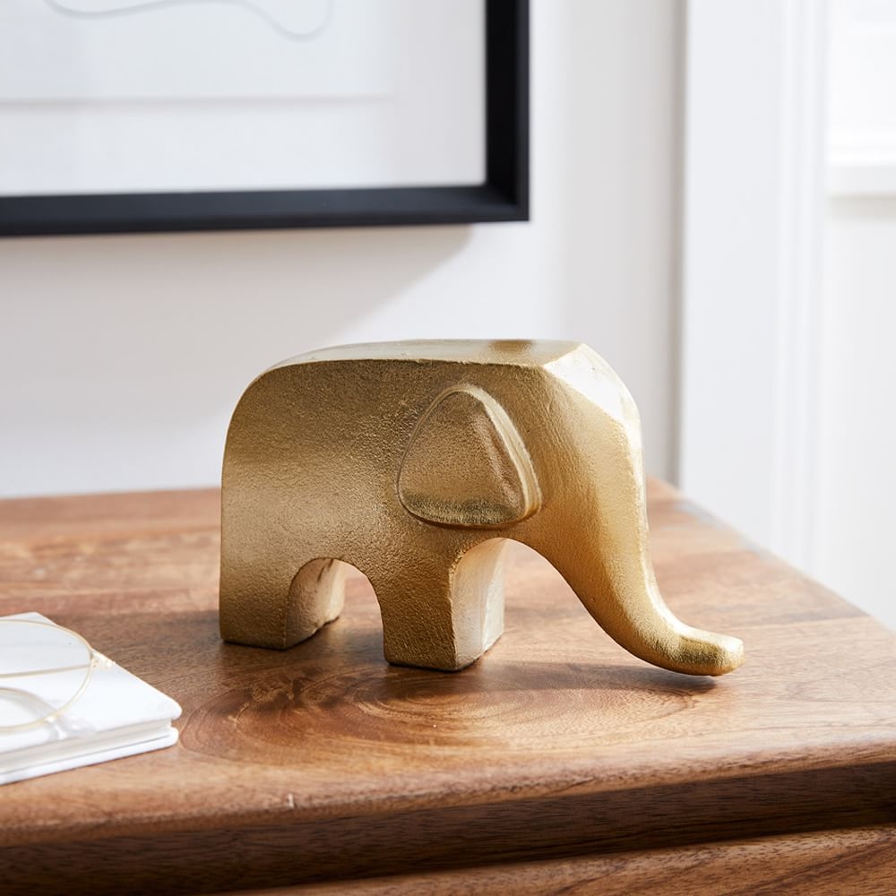 Brass Animal Object, Elephant, 4.5" - Image 0