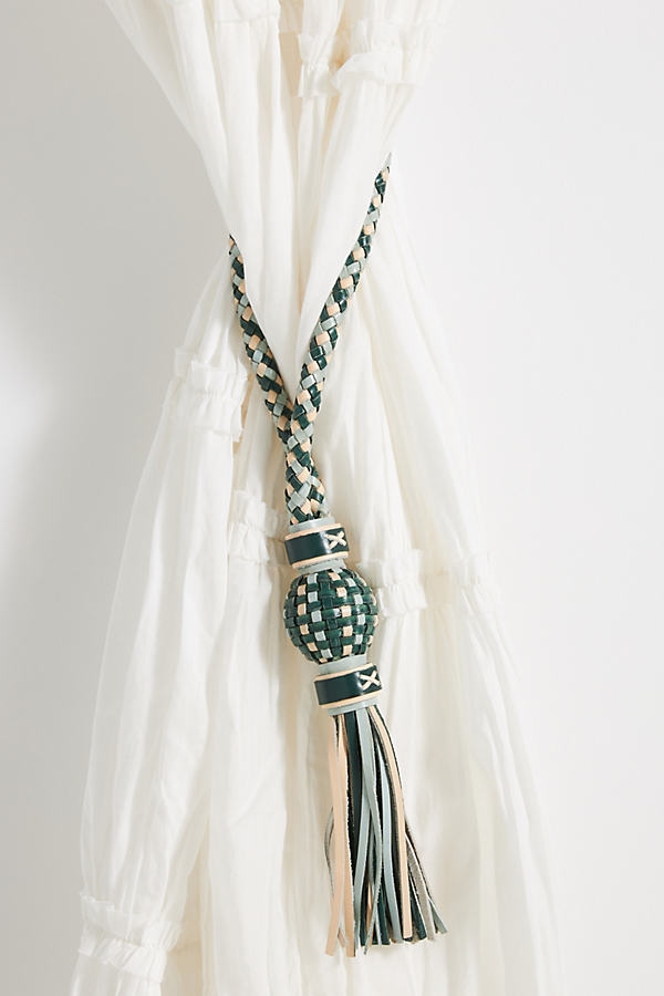Woven Leather Tieback By Anthropologie in Assorted - Image 0