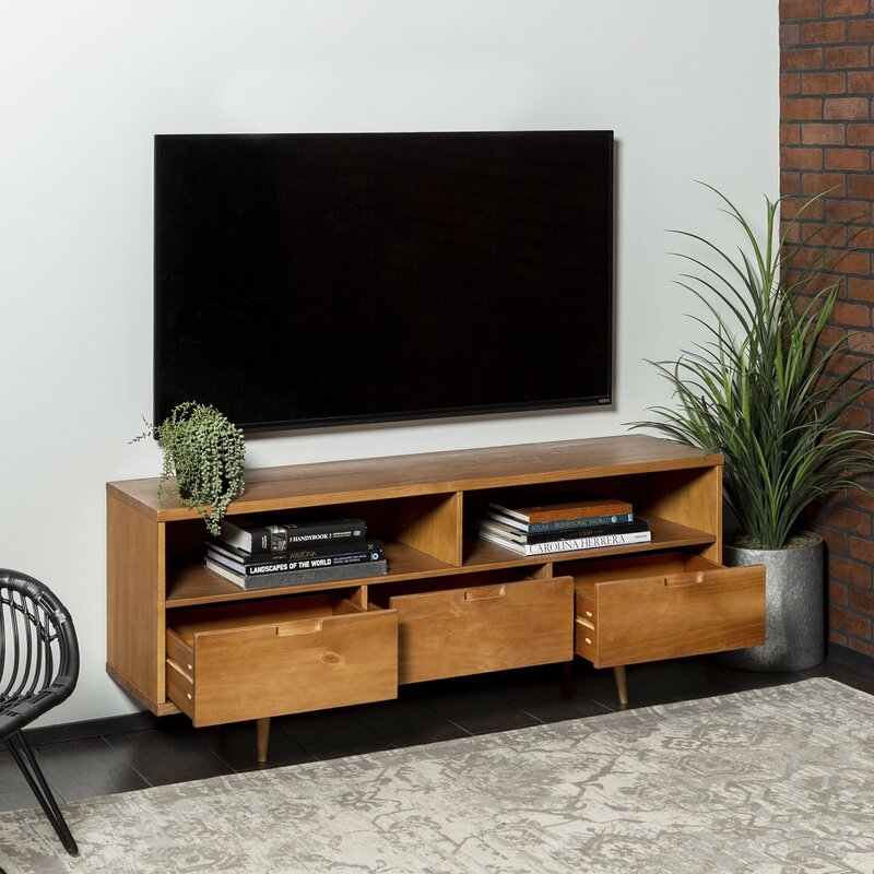 Sadie Solid Wood TV Stand for TVs up to 65", Caramel - Image 12