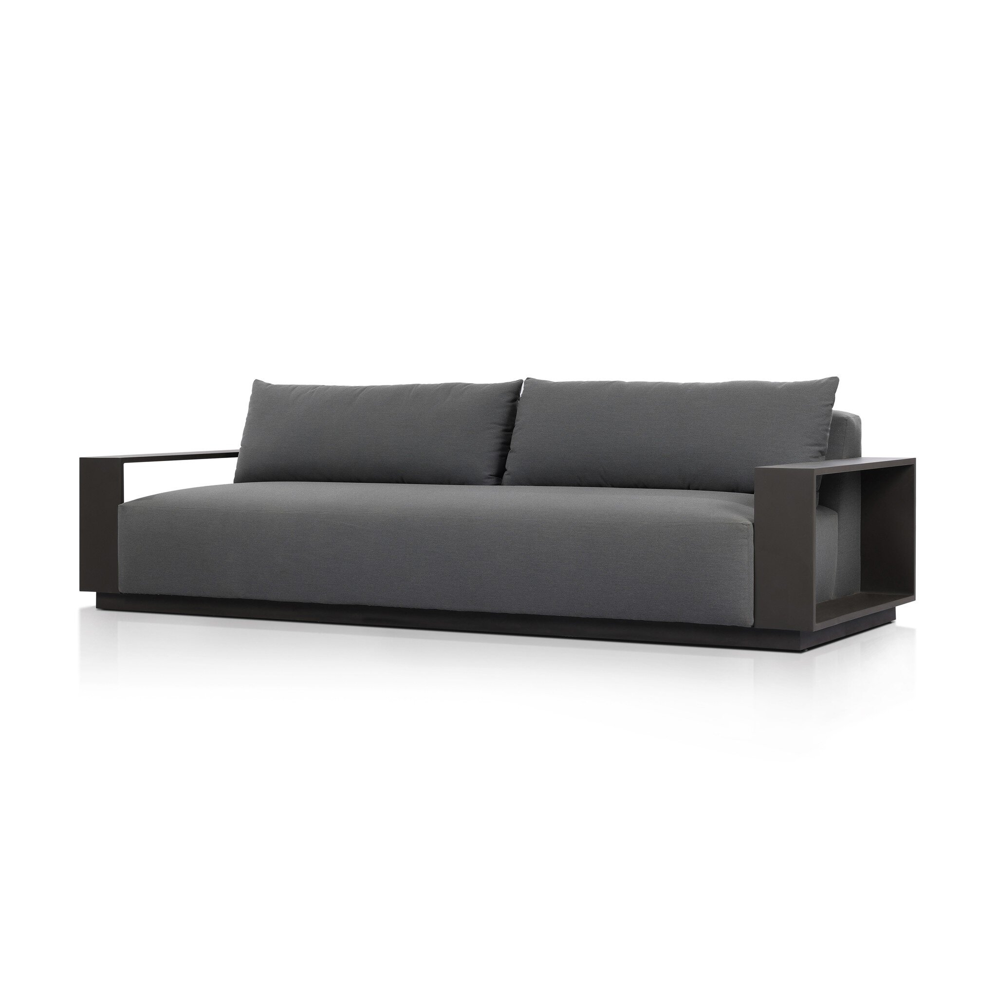 Branford Outdoor Metal Sofa-106" - Arashi Graphite - Image 1