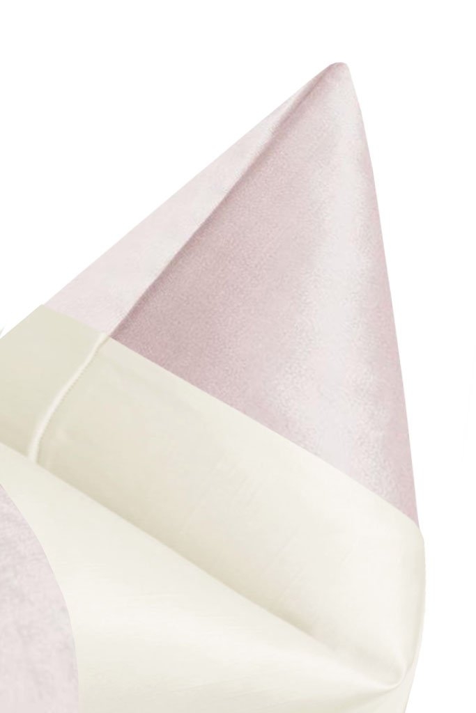 PANEL COLORBLOCK :: FAUX SILK VELVET // BALLET + ALABASTER SILK - 24" X 24" - Image 2