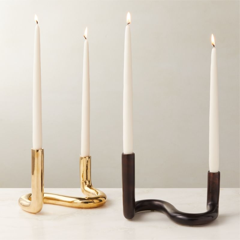 Freya Bronze Taper Candle Holder - Image 3