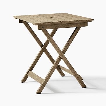 Portside Outdoor 27 in Folding Bistro Table, Driftwood - Image 0