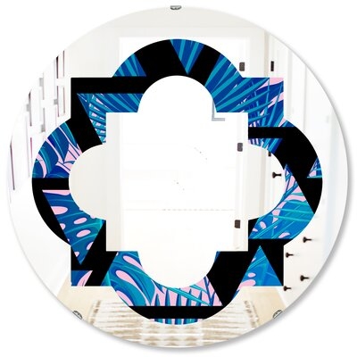 Quatrefoil Floral XIV Eclectic Frameless Wall Mirror - Image 0